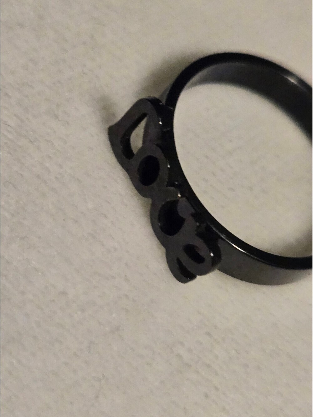 Black stainless steel LOVE ring 7.5